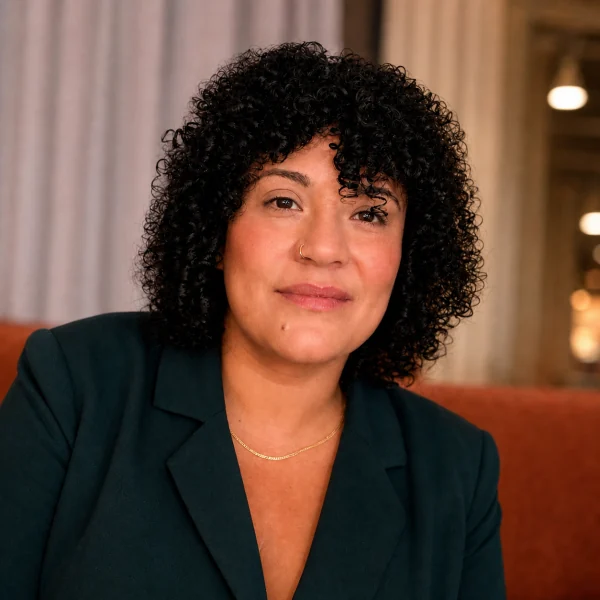Madalena Phillips smiling at an event.