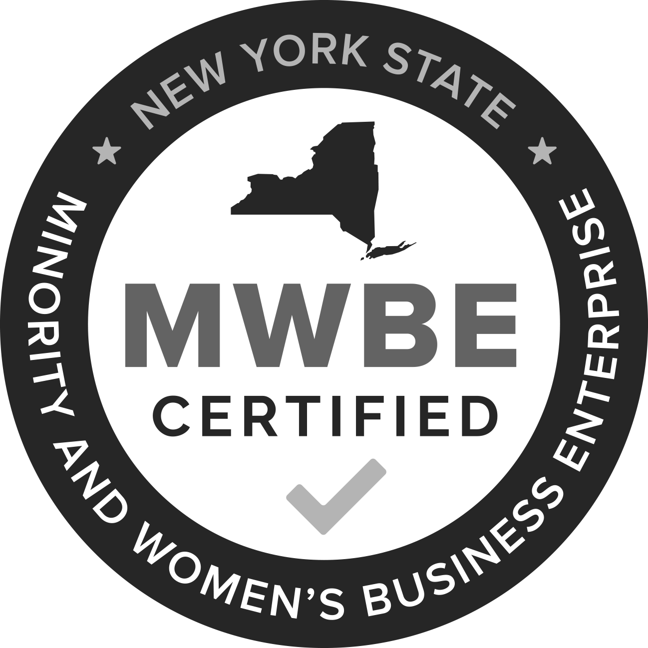 New York State certified Minority and Women Business Enterprise mark.
